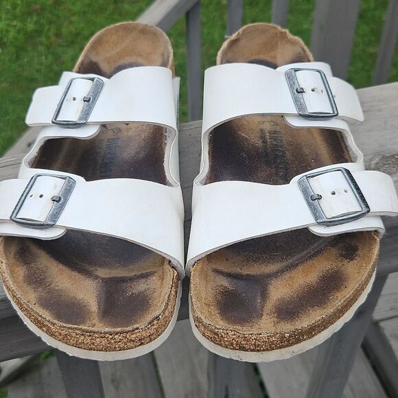 Birkenstock Arizona White Sandals Size 44 | Open Footprint | Cork Wear - Picture 2 of 8